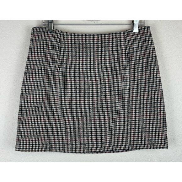 Unknown Dresses & Skirts - Wool Blend Houndstooth Fully Lined Mini Skirt Size Large
